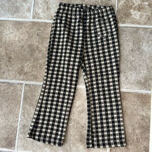 Zara Toddler Girls Tan and Black Checkered Pants 18-24M